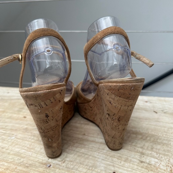 Jessica Simpson tan ankle strap wedge heel summer formal event party size 9 - Picture 5 of 11